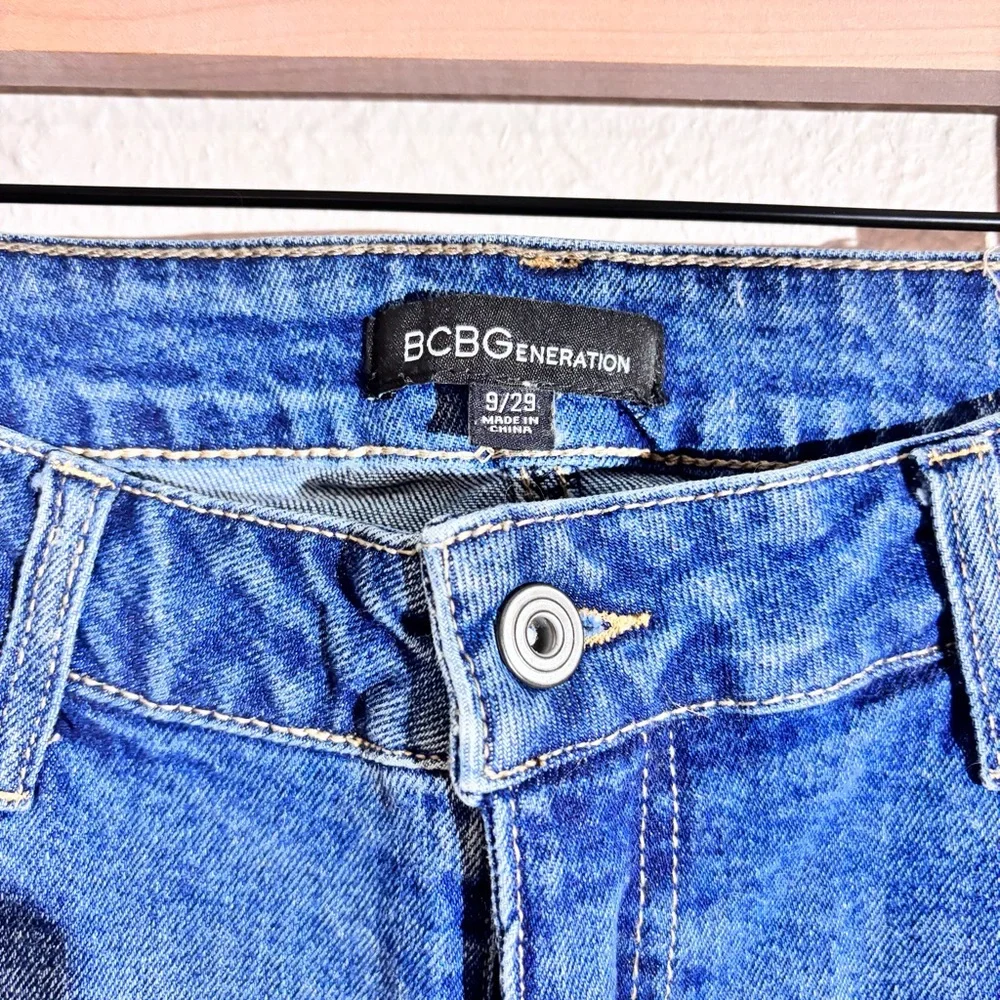 Blue Flare Jeans with Raw Hem - Picture 3 of 5